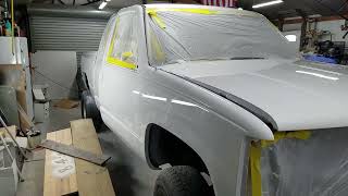 Painting an OBS Chevy Truck with Speedokote Bright White Base Coat and High Production Clearcoat