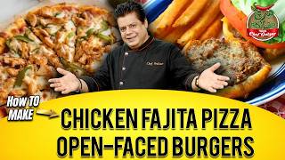 How To Make Chicken Fajita Pizza & Open-Faced Burgers | Mirch Masala With Chef Gulzar | GTV Foods