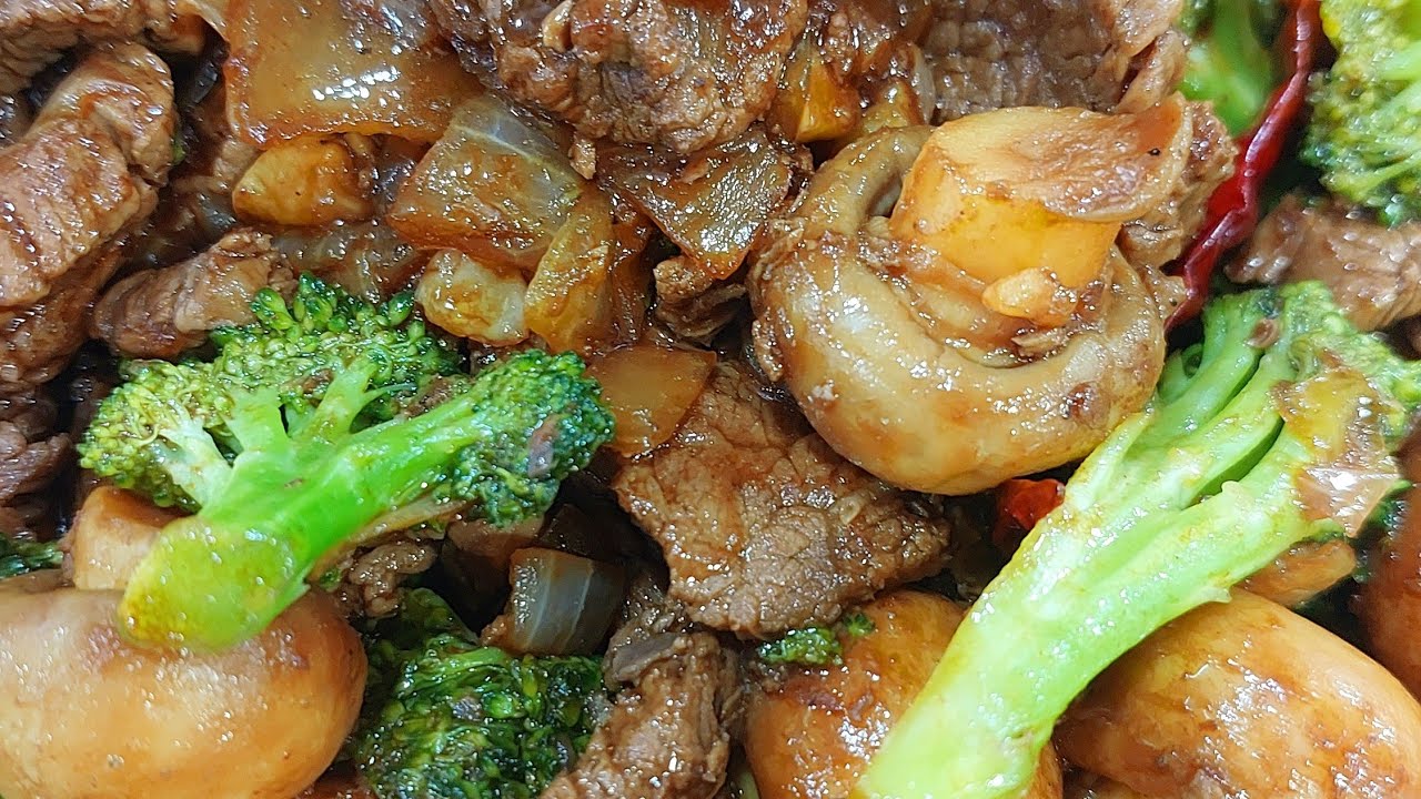 STIR FRY BEEF WITH MUSHROOM AND BROCCOLI... YouTube