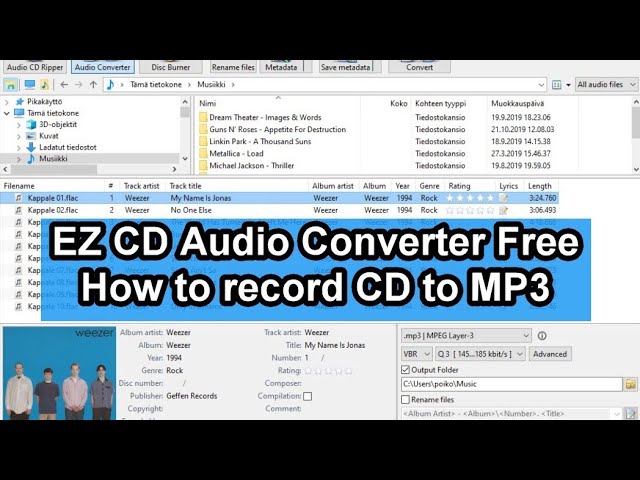 How to convert a CD to MP3 files using EZ CD Audio Converter Free
