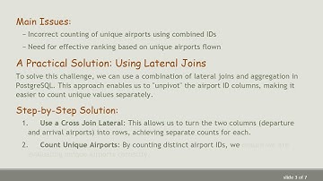 How to Get User Rank Based on Unique Airports Flown