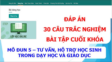 ĐÁP ÁN BÀI TẬP CUỐI KHOÁ MÔ ĐUN 5 - TIỂU HỌC