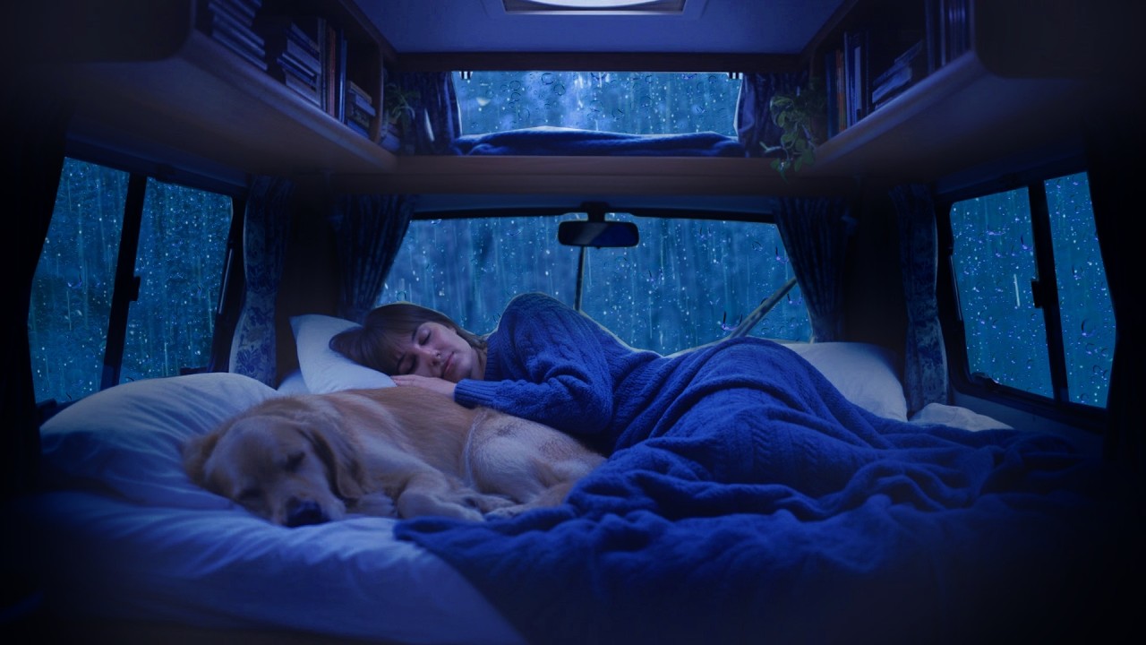 Warm Cozy Car in the Rain – Relaxing Night Ambience