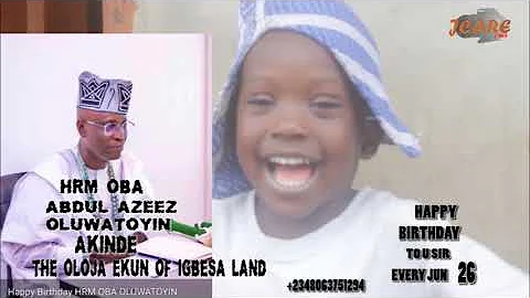 Oba Abdul Azeez Oluwatoyin Akinde OLOJA EKUN OF IG...