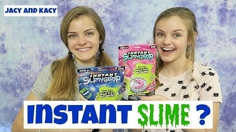 TRYING INSTANT SLIME ~ Galactic vs Pink Shimmer ~ Jacy and Kacy