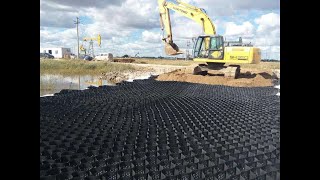 installation projects of geocell for erosion control reinforced system