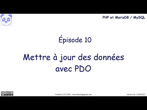 PHP et MariaDB - Épisode 10 - Mettre à jour des données avec PDO