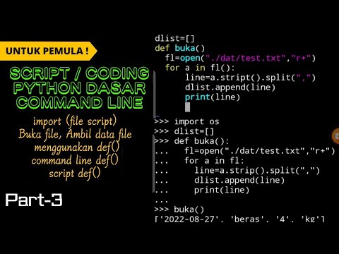 Tutorial : Script / coding python part-3, def() comman line, def() file ...