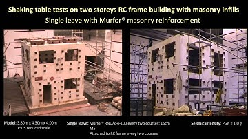 Shaking table tests on RC frame building with bed joint reinforced infill walls