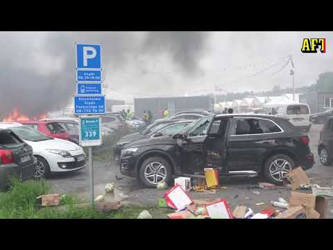 Eritreans burn cars and destroy everything in Sweden, during Järvafältet festival.