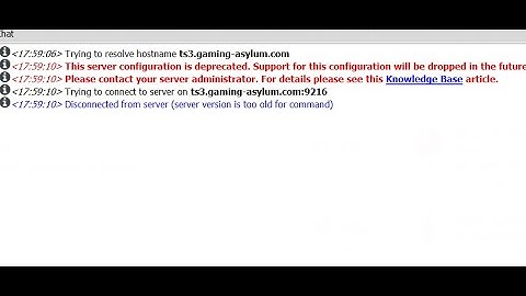 Ts3 disconnected from server (server version is too old for command) (%100 CÖZUM )