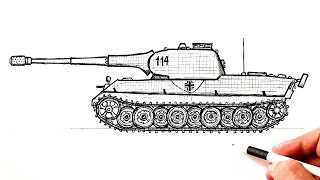How to draw a Lion tank «Löwe»