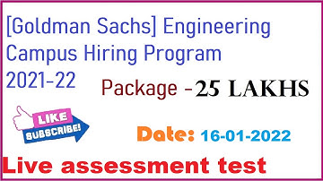 Goldman Sachs Assessment test for 2022 batch conducted on 16-01-2022 #goldmansachs #jobs2022 #btech