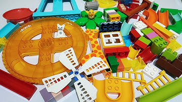 Satisfying Building Blocks Marble Run ASMR - Giraffe and Wheel Elevator course