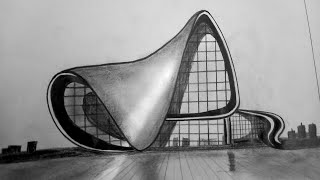 how to draw The Heydar Aliyev Centre in easy way (architecture) #pencil_sketch  #architecture