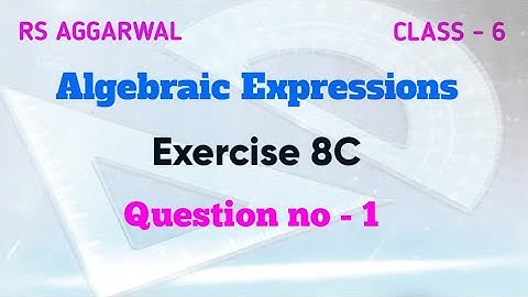 chapter 8 exercise 8C q1| class 6 rs aggarwal Ex.8c Q1| cbse