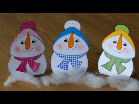 Schneemann basteln aus Papier / Basteln mit Kinden - YouTube