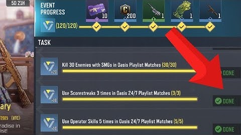 Call Of Duty Mobile Use Scorestreaks 3 times in Oasis 24/7 Playlist Task Complete