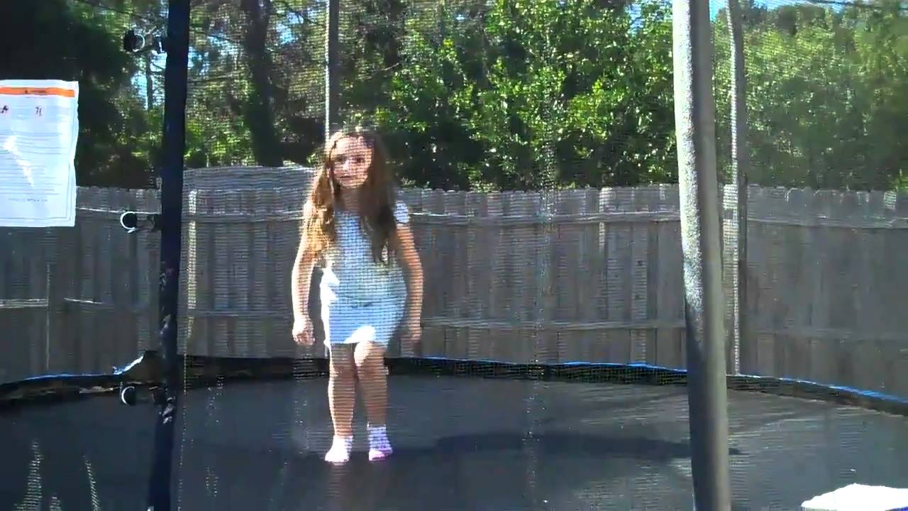 Kaitlyn and her new trampoline (all 3 videos) - YouTube