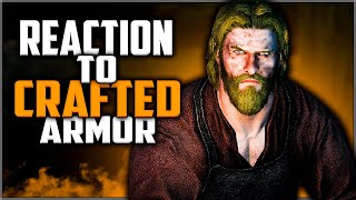 Skyrim ٠ All Blacksmith Reactions To Crafted Armor