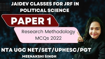 Research Methodology MCQs 2022 I NTA UGC NET I Meenakshi Singh