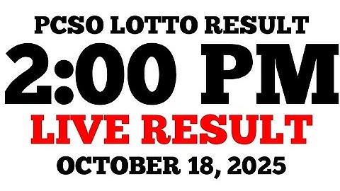 Lotto Result Today 2:00 PM Draw October 18, 2025 PCSO LIVE Result