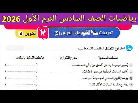 حل صفحة 166 167 سلاح التلميذ 2026 رياضيات الصف السادس الابتدائي الترم الاول 2026 حل تمرين 4