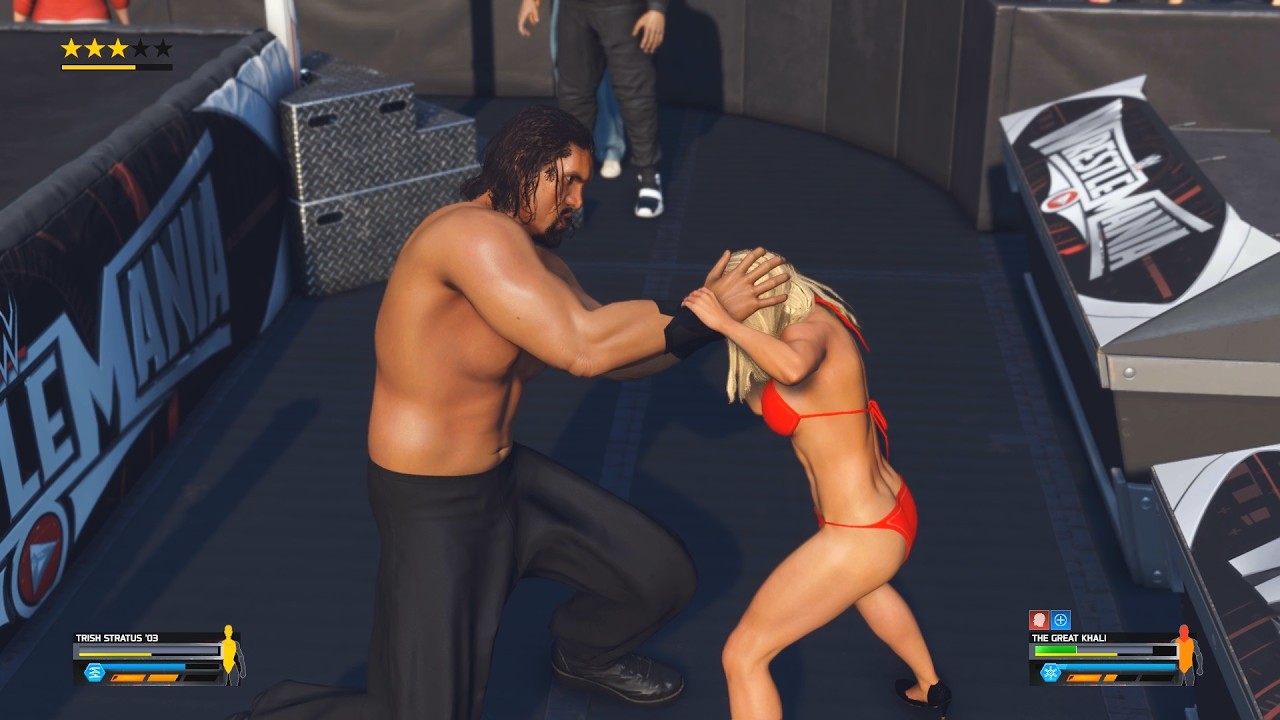 (UnderGround) Триш Стратус 03' против Великого Хали | WWE 2K25 #trishstratus #thegreatkhali #wwe2k25