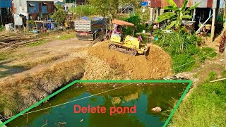 Bulldozer komat'su D21P &Team dump truck 5t working project​​​ Delete Pond Making Road Enter House.