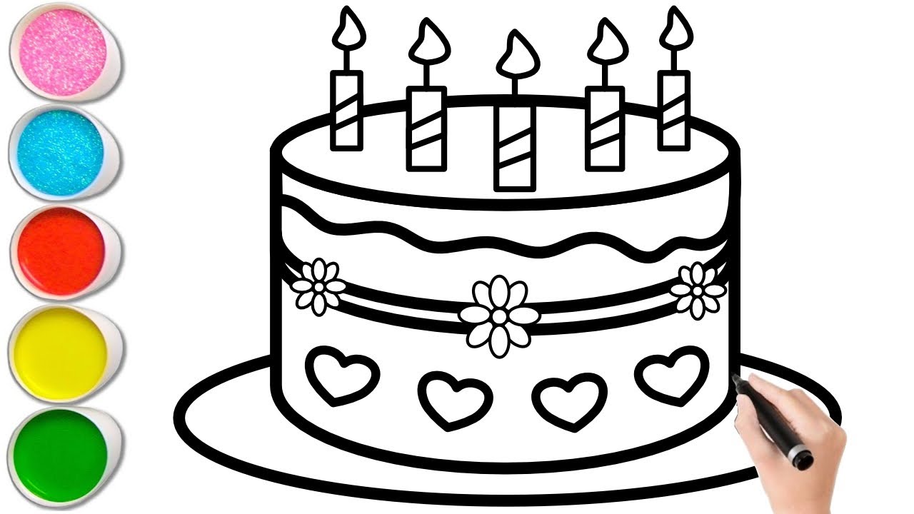 Cake Drawing Painting And Colouring For Kid s Toddlers How To Draw Cake drawing painting and colouring for kid s toddlers how to draw