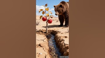 The bear saved the apple plants from drying up by watering it 😭 #ai #save #tree #water #apple