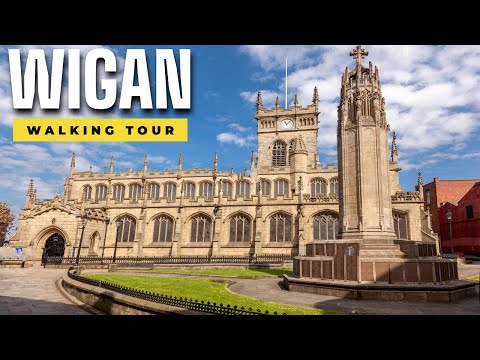 Wigan walking tour 4k [2021] (England, UK city walk in Wigan)