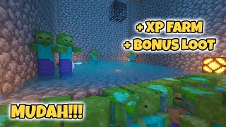 CARA MEMBUAT ZOMBIE SPAWNER XP FARM   BONUS LOOT | TUTORIAL MINECRAFT INDONESIA