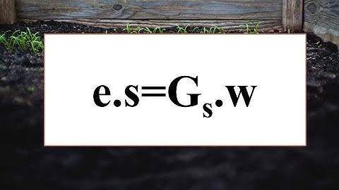 es=Gw -Formula 4 soil water relationships