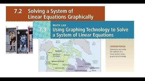 FM 10 7.2 and 7.3 Solving systems of linear equations Graphically (including graphing technology)