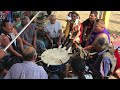 Drum circle and traditional song at lakota tribe powwow