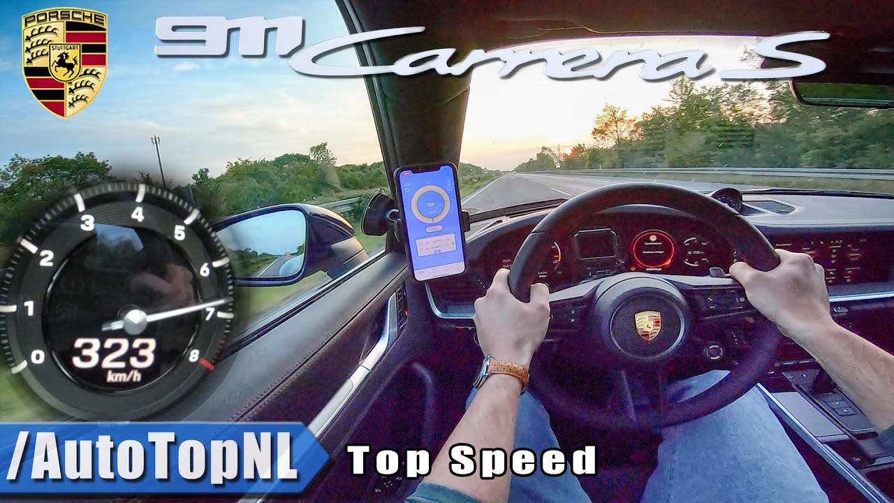 NEW! Porsche 911 992 Carrera S 323km/h TOP SPEED on AUTOBAHN (NO SPEED  LIMIT) by AutoTopNL - YouTube