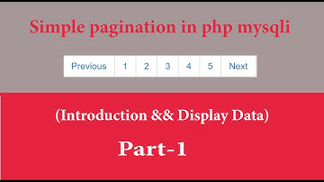 simple pagination in php mysqli part 1