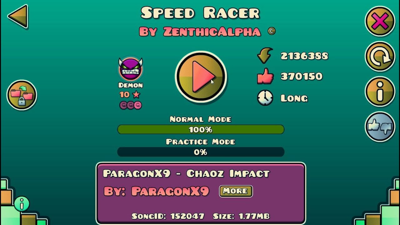 Geometry Dash [2.0] #13 (Easy Demon) - Speed Racer by ZenthicAlpha ...