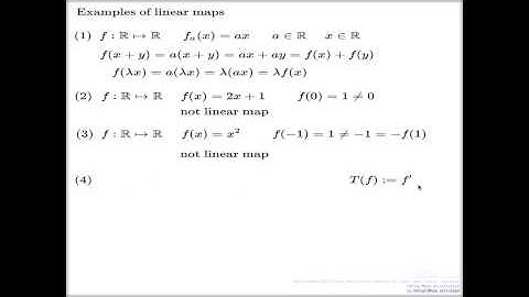Lecture 13 -- Linear map: definition and examples