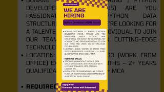 Latest Python Job in Noida 🚀 AI/ML Developer Hiring | Apply Now (0–2 Years Exp)#shorts #itjobs #job