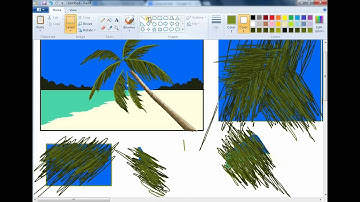 MS Paint drawing   How to draw Coconut tree  Palm tree beach   Request video