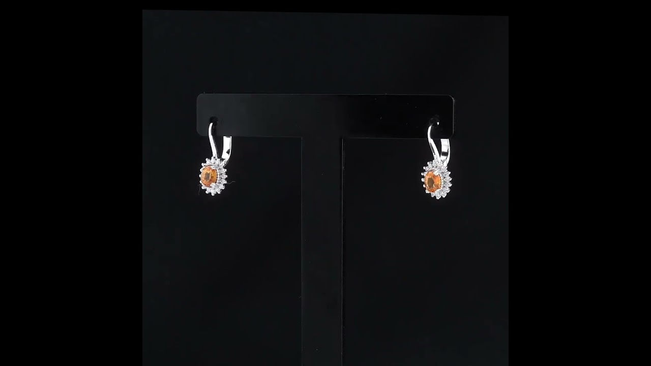 1.38 Karat Pırlanta Sarı Safir Küpe