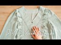 DIY A V-neck Blouse With Frill | How To Cut And Sew Blouse