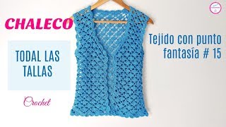 CHALECO CROCHET EN PUNTO RED Y ABANICOS / TODAS LAS TALLAS