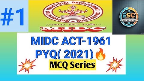 MIDC ACT-1961 PYQ 2021🔥| Part-1 MIDC ACT 1961 MCQ