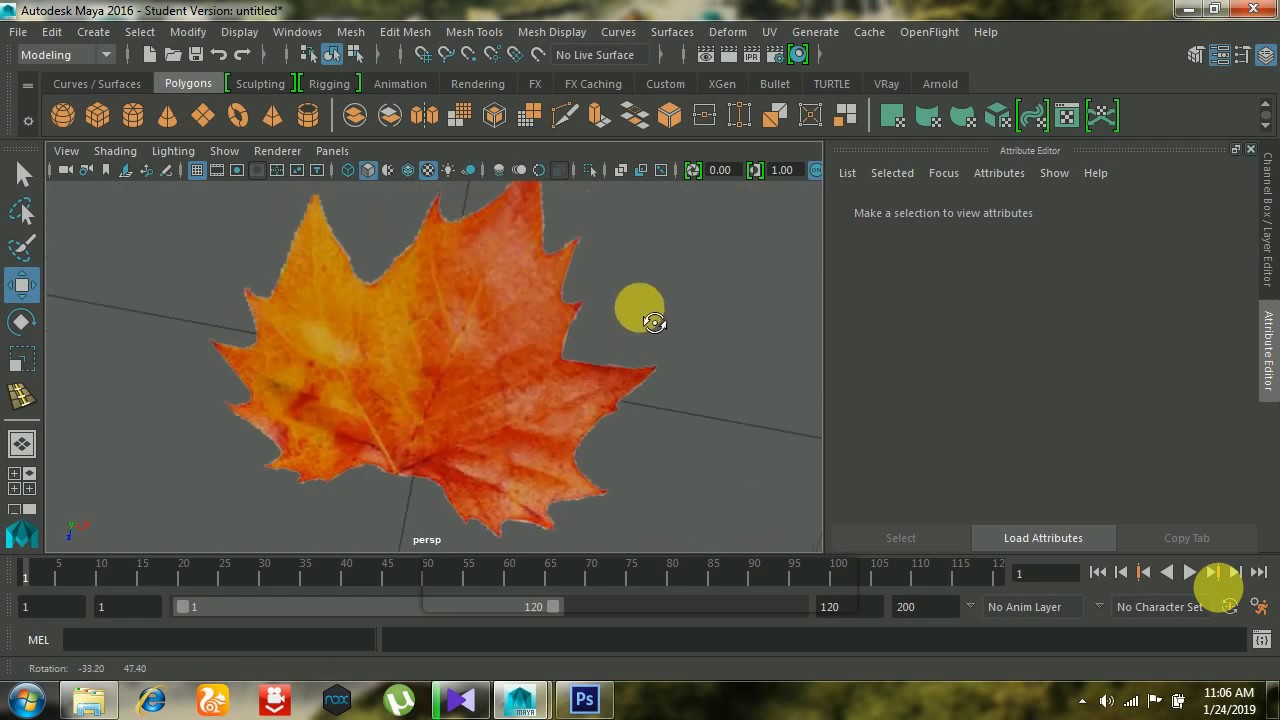 how to make leaf in maya2016