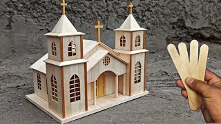 Iglesia Con Palitos De Helado - How To Make A  Popsicle Stick Church