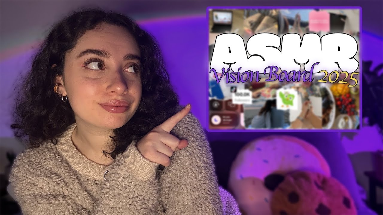 🌙 ASMR FRANÇAIS :  MON VISION BOARD 2025 🌟 (chuchotement proche du micro avec le Tascam)