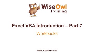 Excel VBA Introduction Part 7 - Workbooks